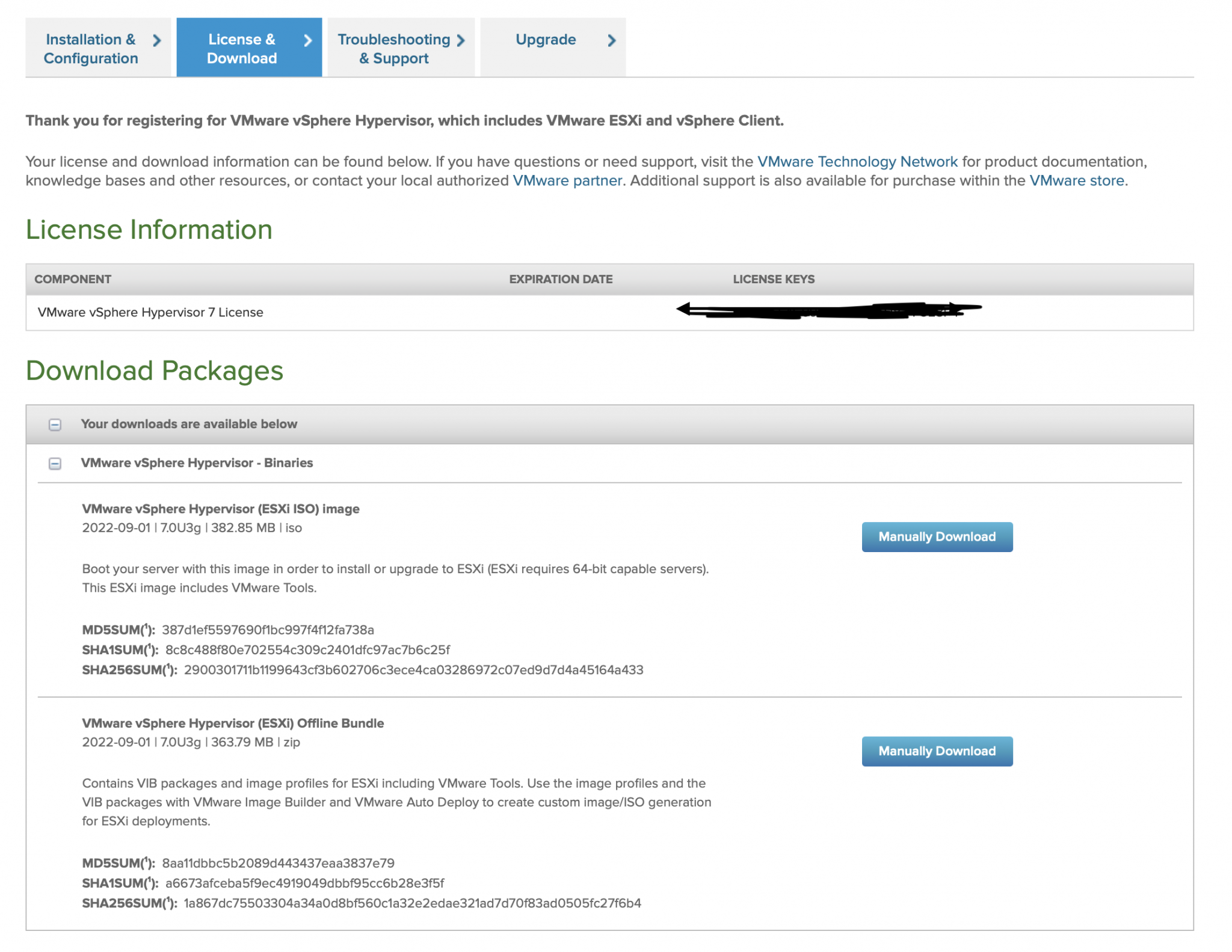 VMware ESXi 7 Free licensing Talpalar's TechBlog